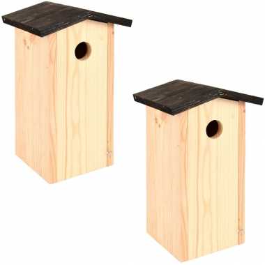 2x vogelhuisjes/vogelhuisjes koolmees 28.3 cm