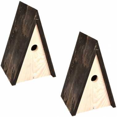 2x vogelhuisjes/vogelhuisjes wigwam 27,5 cm