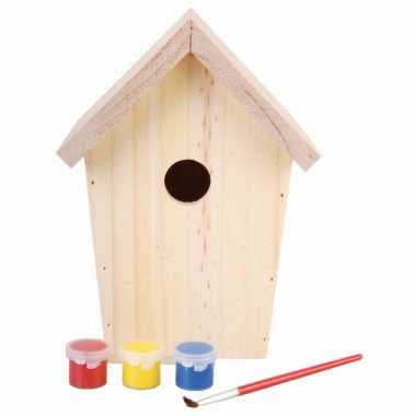 5x stuks diy vogelhuisje schilderen 20 cm