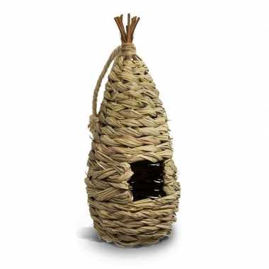 Nestbuidel vogelhuisje gevlochten 16 cm