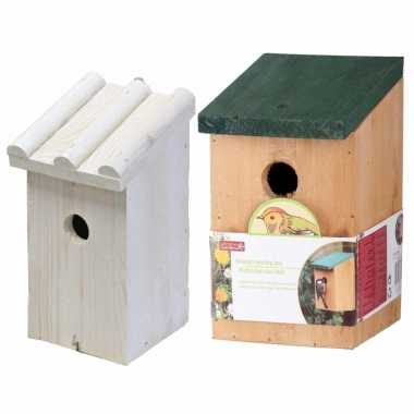 Vogelhuisjes/vogelshuisjes set van 2x stuks voor tuinvogels