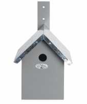 Grijs vogelhuisje 19 x 18 x 31 cm