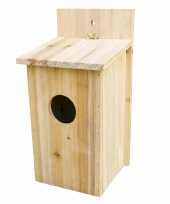 Vogelhuisje vogelhuisje naturel hout 30 cm
