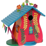 1x stuks vogel voeder huisje voor vogelzaad groen vogelhuisje